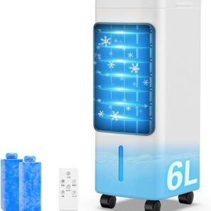 【キャスター付き】冷風扇 冷風機 6L大容量&3段階風量切替 首振り リモコン 冷風扇風機 強力送風