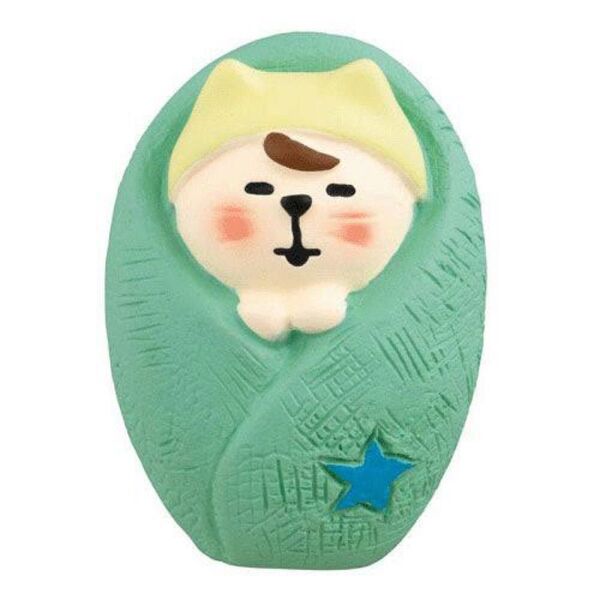 新品未使用 デコレ コンコンブル 猫の赤ちゃん おくるみ BOY ねこ 置物 ネコ インテリア 出産祝い 男の子
