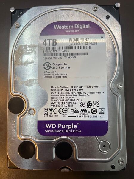 Western Digital WD40PURZ 4TB HDD