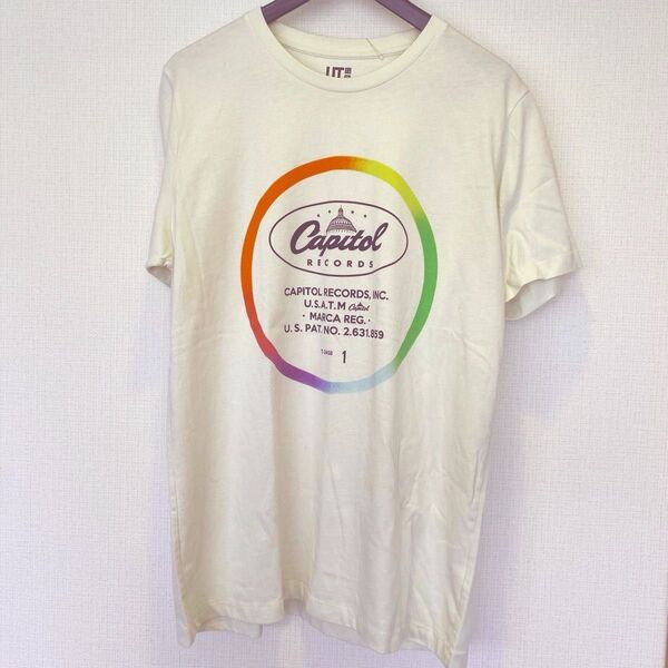 廃番 Uniqlo UT Tシャツ XL 白 Capitol Records 企業コラボ 半袖 プリント / 古着 USED 中古