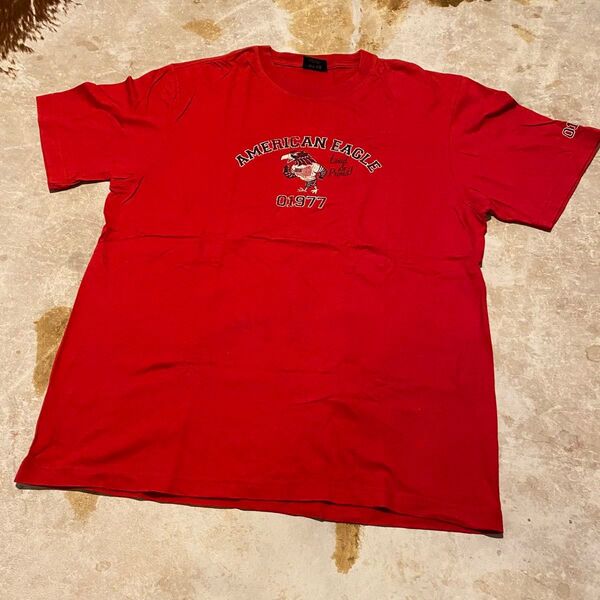 AMERICAN EAGLE OUTFITTERS Tシャツ 赤 M ( L~XL相当 ) アメカジ 古着 USED 中古