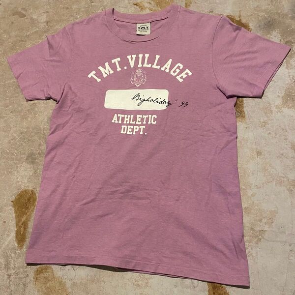 TMT Tシャツ M 両面プリント PINK ピンク コットン100% アメカジ 古着 USED 中古 サーフ系 キムタク