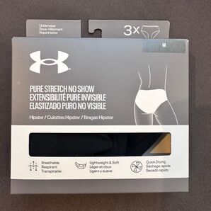 MN350 新品 UNDER ARMOUR ブラック M ショーツ 2枚 ノーショー ヒップスター ウィメンズ シームレス