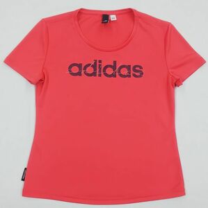 ★adidas　Tシャツ　アディダス　climalite　サーモンピンク　スポーツ　ジョギング　ジム　ヨガ　シンプル　＃2133