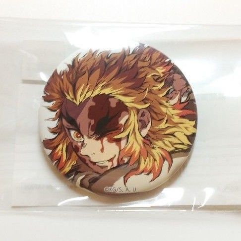 アニメ「鬼滅の刃」無限列車編 幕間画集表紙イラストWEBSHOPくじ「炎柱 煉獄杏寿郎」F賞44mm缶バッジ【C】