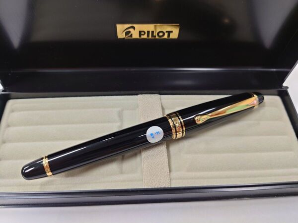 未使用 廃盤 PILOT 万年筆 カスタム98 ブラック ゴールド 14K 585 嵌合式 両用式 字幅F 細字
