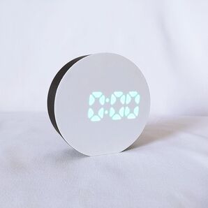 【アラーム・温度表示付き】デジタル置き時計 丸形