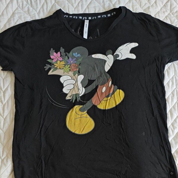 glamb グラムミッキーマウス 花束Tシャツ 黒