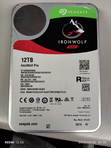Seagate IronWolf Pro 12TB HDD ST12000NE0008