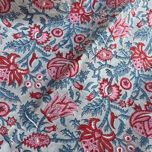 【ラスト1.2m】ハンドブロックプリント 生地