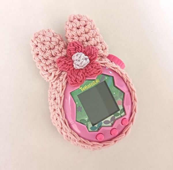 たまごっちパラダイスカバー きらきらうさちゃん! ぷっくりお花! ピンク!