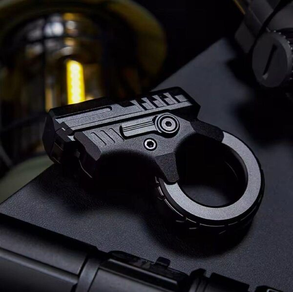 未使用 フィジェットトイ EDC 銃型 ガン 金属製 スライダー zoom