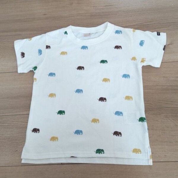 新品 タグ付き プティマイン ゾウ柄 半袖Tシャツ 110