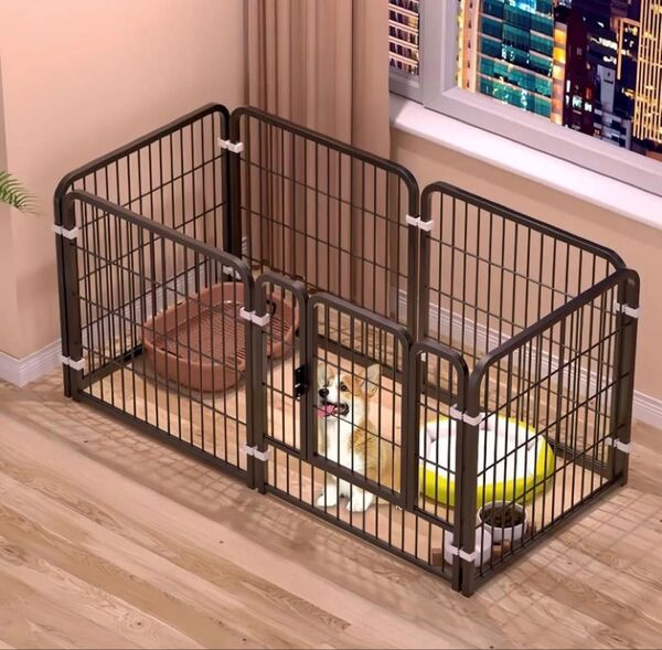 ペットサークル 犬ケージ ペットフェンス 犬サークル 小型犬 猫用 ドア付き サークルケージ 室内室外兼用 組み立て簡単