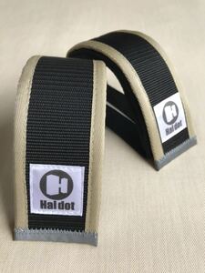 HALDOT ハルドット★ペダルストラップ 黒×ベージュ★トゥーストラップクリップレス ピストバイクトリック自転車