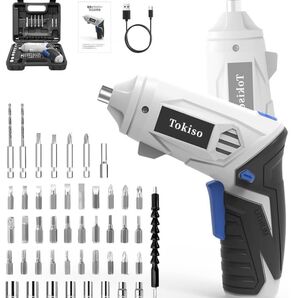 電動ドライバーPycuse 電動ドリル ドリルドライバー 変形可能 正逆転切り替え 4.5V 3000mAh44本ビット