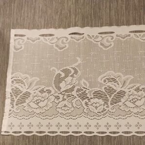 レースカフェカーテン ホワイト 横154×縦29cm