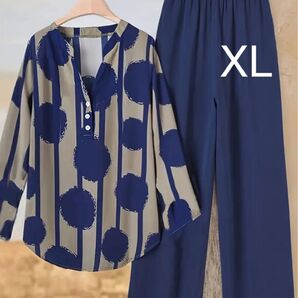 2025年ポルカドットカジュアルセットアップ【新品未使用】XLsize