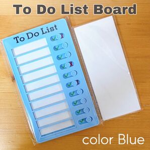 チェックボード タスク管理 ToDoやることリスト お仕度ボード 忘れ物 事務用品 メモ 文具 ブルー 青