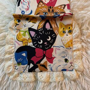 ハンドメイド トイレットペーパーホルダー トイレットペーパーカバー 猫 黒猫 にゃんこ