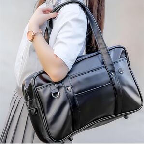 新品 スクール 黒 スクバ 合皮 学生カバン バッグ 通学カバン 防水 塾 人気 スクールバッグ バック 大容量 女子高生 中学生