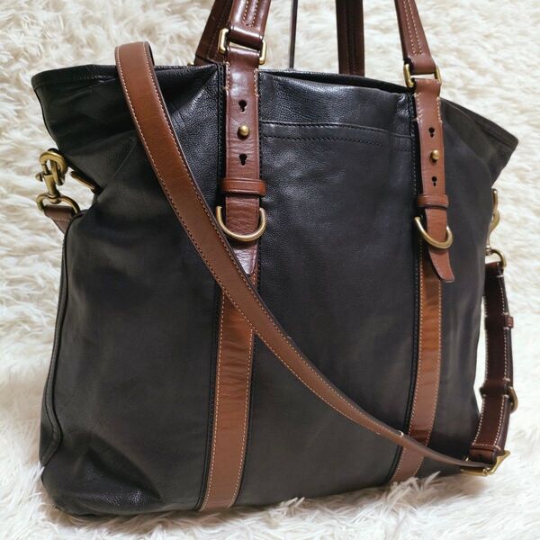 COACH コーチ F70191 ショルダーバッグ トートバッグ ビジネスバッグ レザー 本革 A4収納 黒 ブラック メンズ