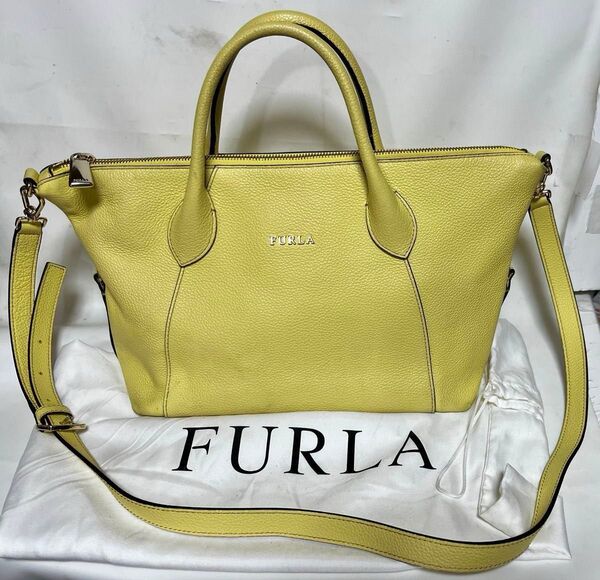 FURLA フルラ 2wayトートショルダーバッグ イエロー