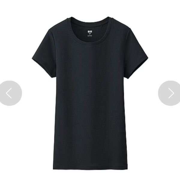 ユニクロ スピーマコットン モダール クルーネック Tシャツ 黒 ブラック レディース M 半袖