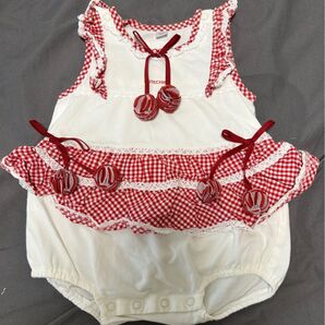 芦屋ポテチーノ baby potechino ロンパース ギンガムチェック 赤チェック 26250円