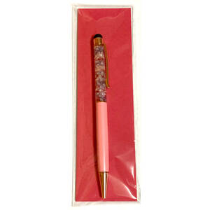  prompt decision herbarium ballpen pink gold touch pen type hand made preserved flower 00008