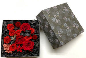  prompt decision with translation preserved flower box rose rose red black red × black purple . flower 00007