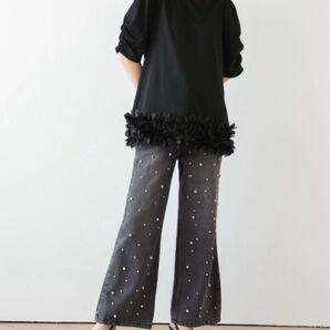新品☆ SUGAR BISCUIT パールデニムパンツ