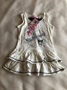 110 白 チュニック マイメロディ MyMelody クロミ　Kuromi 新品　ノースリーブ　ワンピース　服　シャツ/マイメロディー/マイメロ