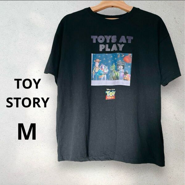 美品 Disney Pixar トイストーリー TOYSTORY Tシャツ 半袖 黒 M