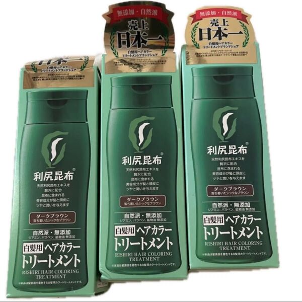 Sastty 白髪用 利尻ヘアカラートリートメント 200g ダークブラウン 3箱