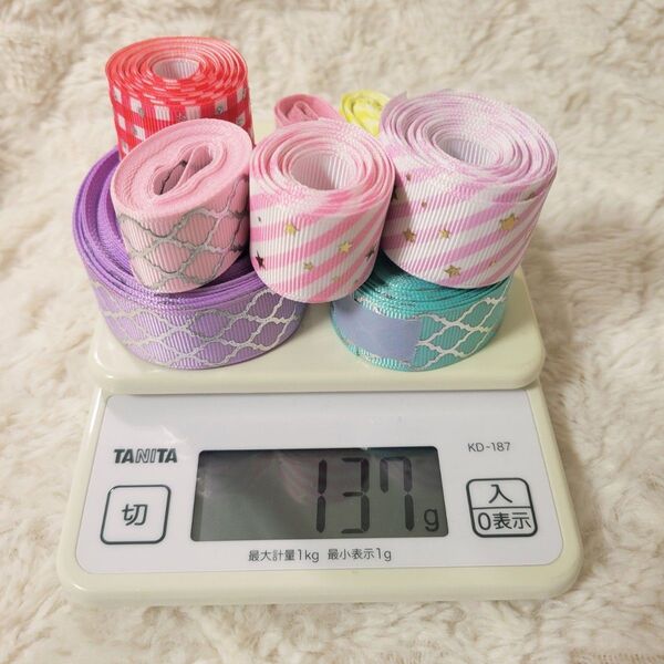 ☆5 在庫処分グログランリボンまとめ売り☆現品限り 箔押し ホログラム スター