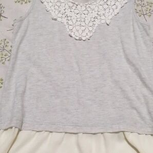 To blossom レースタンクトップ Mサイズ グレー色