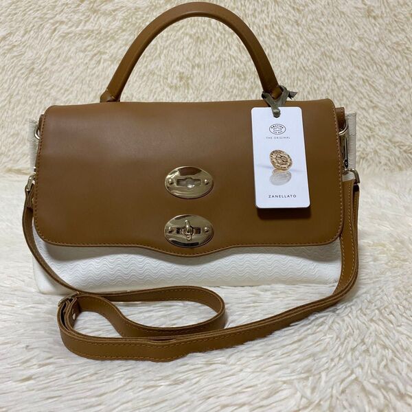 ZANELLATO ザネラート ポスティーナ レザー ターンロック レザー ハンドバッグ ショルダーバッグ 2WAY 美品