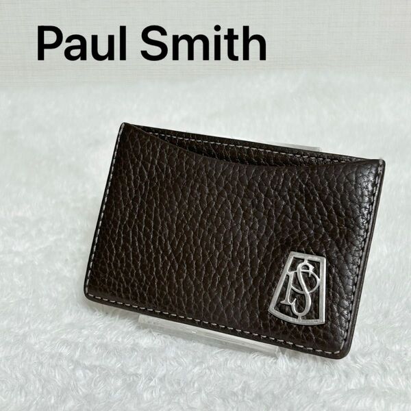 Paul Smith ポールスミス ポイントロゴ カードケース パスケース 定期入れ レザー ブラウン
