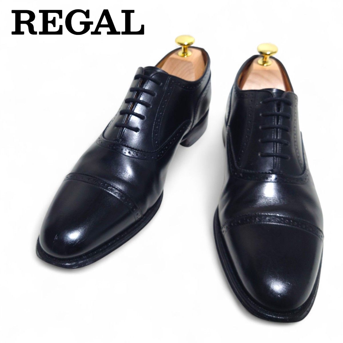 REGAL リーガル 革靴 ドレスシューズ ビジネス フォーマル 内羽根 ストレートチップ 黒 ブラック レザーシューズ 冠婚葬祭