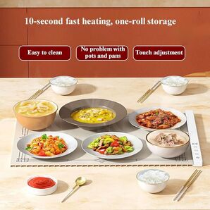 食品保温プレート フードウォーマー お手入れも簡単/温度調節可/折りたたみ式