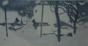 Art hand Auction Kiyoshi Saito, [L'hiver à Aizu, Yanaizu (Ichinomachi)], Provenant d'une rare collection d'art encadrant, Nouveau cadre inclus, En bonne condition, frais de port inclus, Peinture, Peinture à l'huile, Nature, Peinture de paysage