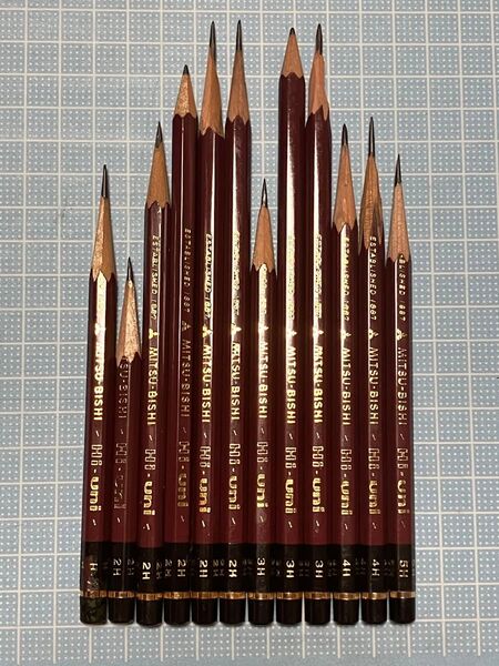【中古】三菱鉛筆 ハイユニ Hi-uni H系12本 デッサン・製図・美大受験などに