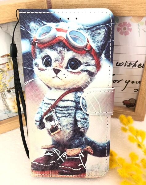 Galaxy A25 5G ケース SC-53F カバー 手帳型 かわいい 猫ちゃん カード収納 スタンド機能 ストラップ付き