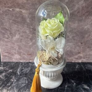 NO.805 プリザーブドフラワー 仏花 仏花アレンジ ガラスドーム仏花 大