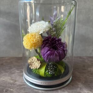 プリザーブドフラワー 仏花 お供え仏花 ギフト お彼岸 敬老の日 ガラスケース入り ボトルフラワー
