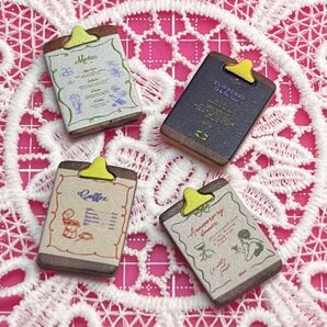 NO.327 デコパーツ ミニチュア メニューボード 1個22円 4種×各1個セット80円