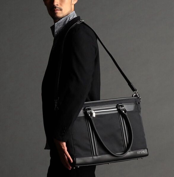 NICOLE CLUB FOR MEN ビジカジ2WAYトートバッグ A4収納可 ブラック