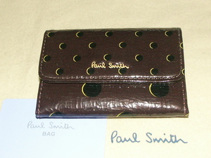 *PWU441-⑧ new goods genuine article Paul Smith bar gun / dot pattern business card * fixed period.* card inserting 