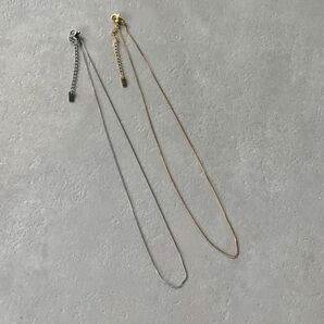 iso サージカルステンレス シンプルチェーンネックレス 2点セット